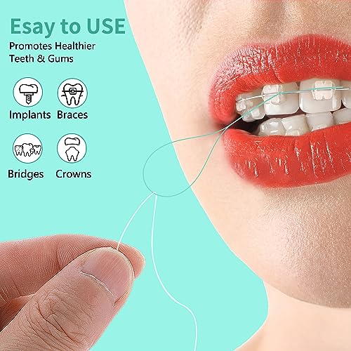 WLLHYF 100 Pcs Dental Floss Threaders for Braces, Bridges, and Implants