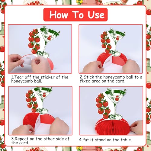 Funmemoir Tomato Girl Summer Honeycomb Centerpieces 8-Piece Table Decor
