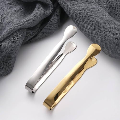 Stainless Steel Mini Ice Tongs for Sugar Cubes and Coffee Bar
