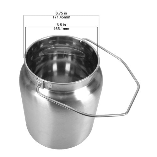 Lindy's Stainless Steel Seamless 2-Gallon Milk Jug, Milk Can, Milk Pail, Anti-Leak Liquid Storage Container with Tight Lid and Long Swivel Handle
