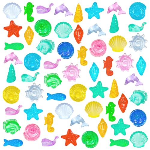 450-Piece Mini Ocean Sensory Bin Filler Kit - Plastic Seashells & Gems