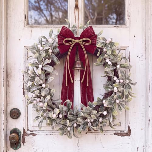 12 Pack Rustic Burlap Christmas Bows for Holiday Decor