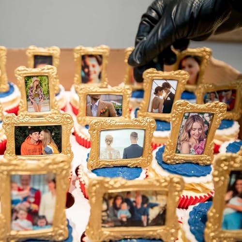 JJUNW 4 Pcs Baroque Photo Frame Silicone Molds for Cake Decoration