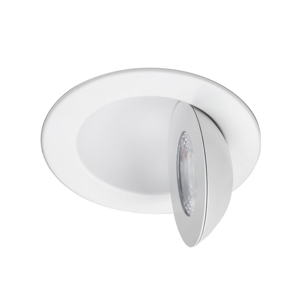 WAC Lighting Lotos 4in LED Round Adjustable Recessed Light 5-CCT Selectable 9W 700 Lumens IC-Rated Airtight 120V-277V Universal in White