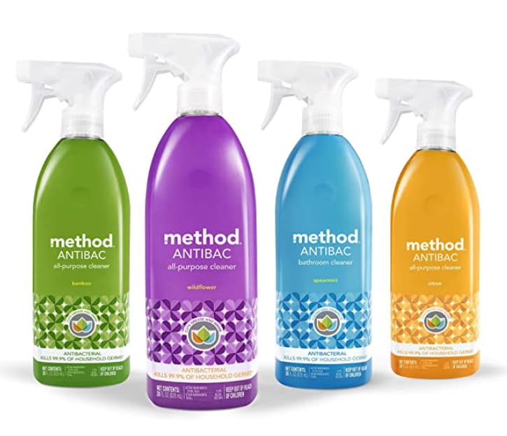 Method Antibacterial All-Purpose Cleaner Spray, Bamboo, 28 fl oz (4 Pack)
