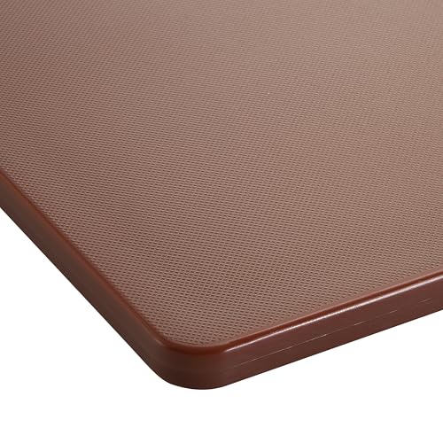 Winco 18" x 24" Commercial Plastic Cutting Board, Brown, NSF Certified
