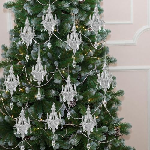 Sliver Crystal Chandelier Ornaments Set - Christmas Tree Decorations, 4 Pieces