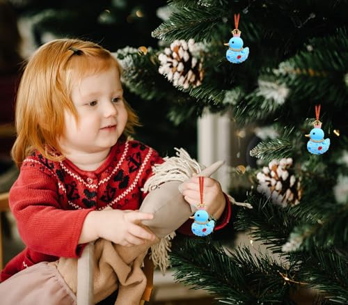 Duck Christmas Ornament Blue Rubber Duck Holiday Tree Decor - Kids Gift
