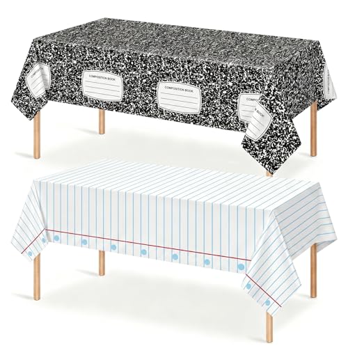 ORNALES Back to School Disposable Tablecloths - Composition Notebook Theme