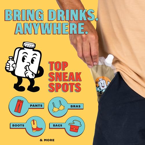 GoPong Sneaky Pete's 12 Pack Reusable Discreet Liquor Flasks - 8 oz