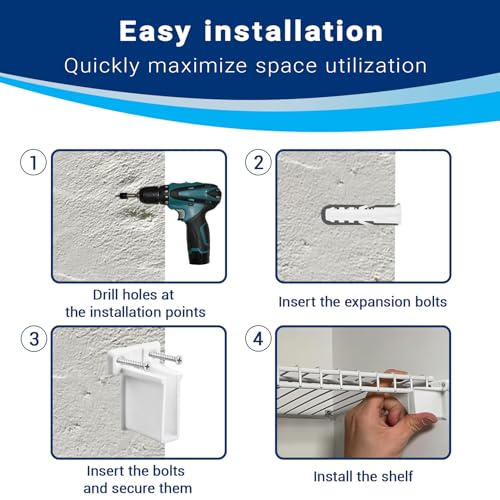 Hufopik 4-Pack Wire Shelf End Brackets for Closet Systems