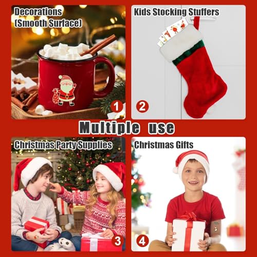 Partywind Glow in the Dark Christmas Temporary Tattoos for Kids