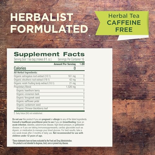 Traditional Medicinals Organic Stress Ease Immune Tea, Reishi Warming Spice, 16 Bags