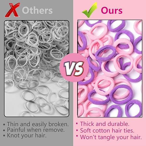 Zingso Mini Hair Bands for Girls - 100PCS Soft Elastic Hair Ties