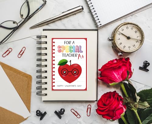 Valentine's Day Card for Teacher - 4x6 Appreciation Greeting Card with Envelope