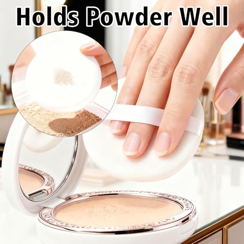 YEAJOIN 3pcs Powder Puff Set with Container Soft Body and Face Makeup Puffs