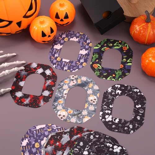 25pcs Adhesive Patches for Omnipod 5, Non-Woven Fabric Waterproof Breathable Overpatches Bandages Halloween Style Design Sensor Covers Compatible with Omnipod 5