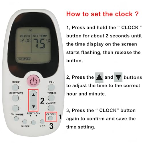 Replacement Remote Control for Midea Air Conditioner R09B/BGCE R09B/BGE