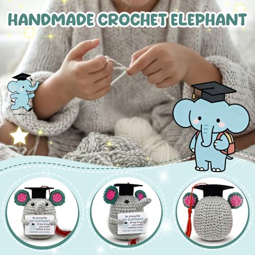 Handmade Crochet Elephant Graduation Gift - 2026 Motivational Decor