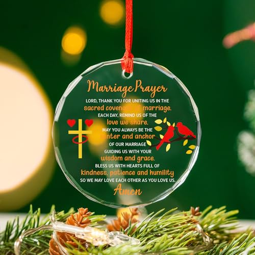Marriage Prayer Ornament 2025 - Christian Wedding Gift for Couples