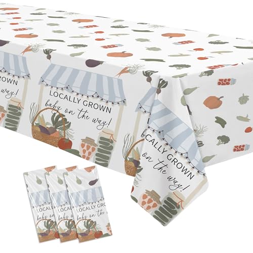 Locally Grown Baby Shower Tablecloths - 3 Pack, 86x55in