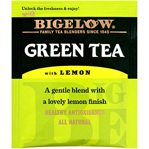 Bigelow Green Tea with Lemon Tea Bags 28-Count - Individual Foil Pack, Natural Flavors