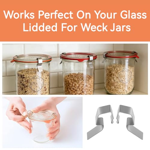 20 Stainless Steel Clips for Weck Jars - Airtight Clamps for Food Preservation