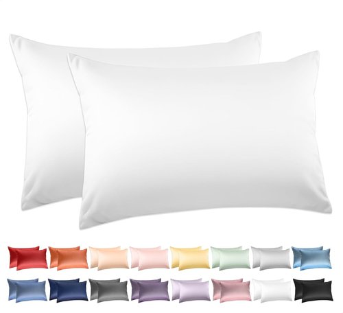 Deep Dream 100% Cotton Pillow Cases - Queen Size Set of 2 | 600 Thread Count, White, 20x30 Inches