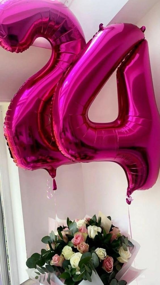 Number 0 Balloons - 40 Inch Hot Pink Number Balloons for Birthday, Wedding, Baby Shower Decorations