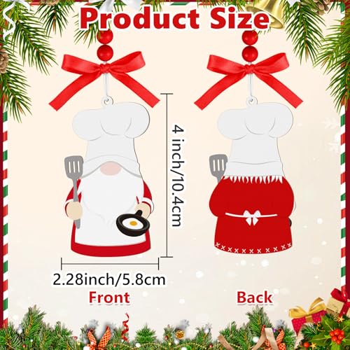 Chef Gnome Christmas Ornament - Wooden Hanging Decor for Home & Kitchen