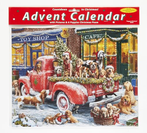 Dog Advent Calendar with Puppies Poem - Countdown to Christmas, No Chocolate
