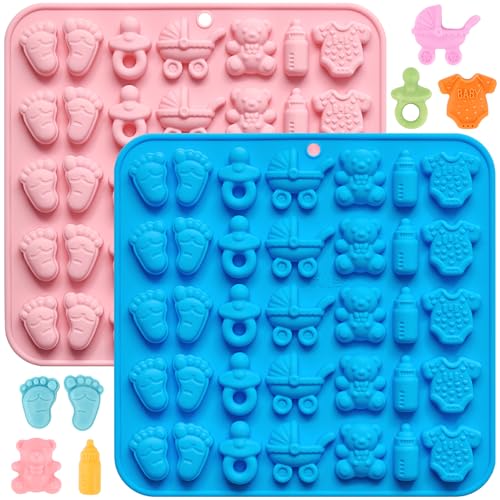 JOERSH Baby Shower Chocolate Molds Set of 2 - 60 Cavity Silicone
