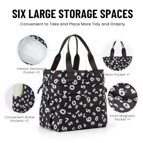 MEXS Insulated Lunch Bag for Women - Large Drawstring Tote