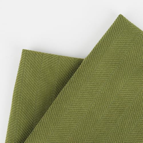 Olive Green Chenille Throw Pillow Cushion Covers - Set of 2