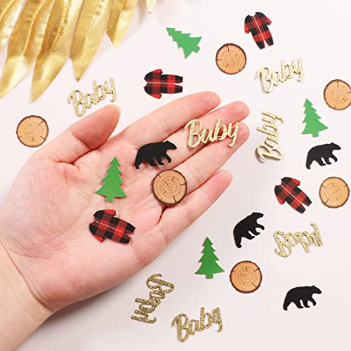 Lumberjack Baby Shower Decorations - 200 Pcs Confetti Set