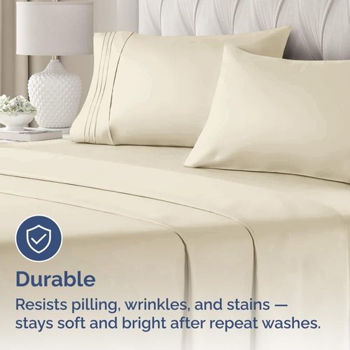 King Pillow Cases by [Brand Name] - Ultra Soft Hotel Quality Covers | Comfy, Wrinkle-Free & Fade Resistant - 4 Piece Set in Wheat