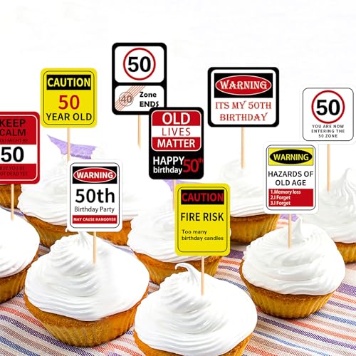 36Pcs 50th Birthday Cupcake Toppers - Cheers to 50 Years