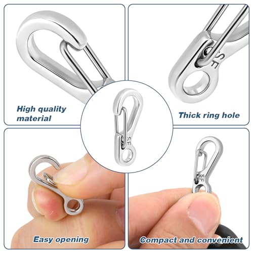 12 Pcs Tiny Carabiner Clip Metal Small Spring Snap Hooks, 1 inch Key Chain Clip Hooks Metal Swivel Clasps Lanyard Snap Hook Carabiners for Backpack Keychains Accessories(Silver)