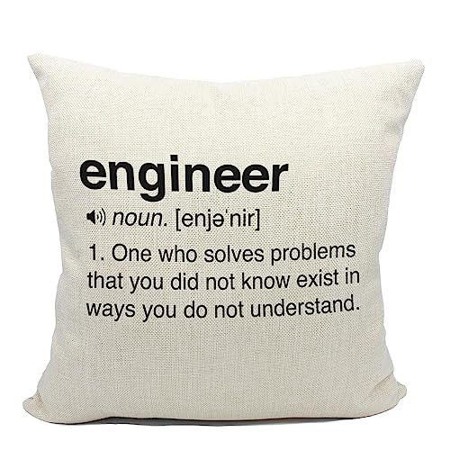 Engineer Throw Pillow Cover 18x18, Decorative Cotton Linen Cushion Case