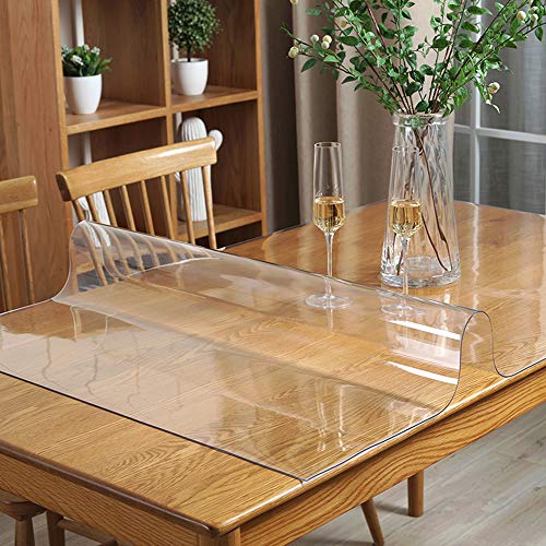 Clear 31.5x18 Inch Frosted Plastic Desk Cover Protector - 1.5mm Thick