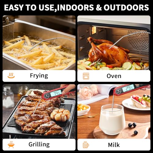 DOQAUS Digital Meat Thermometer with Dual Probe, Instant Read BBQ & Oven Tool