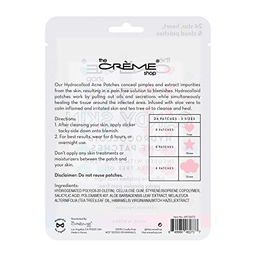 The Crème Shop Hydrocolloid Acne Patches - 72 Count Tea Tree & Aloe
