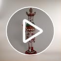 18-Inch Carousel Hat Musical Nutcracker - Red & Gold Glittered Decor