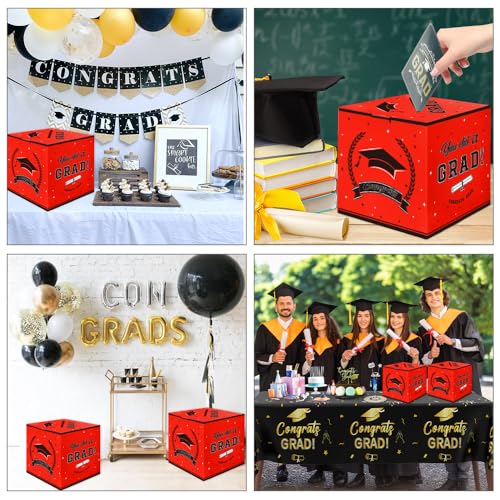 Red 2026 Graduation Card Box for Party Decorations & Money Holder