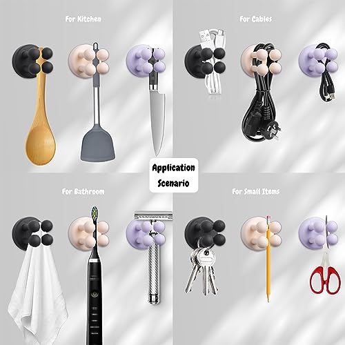 8-Pack Silicone Toothbrush Holders | Waterproof Self-Adhesive Hooks for Bathroom & Kitchen