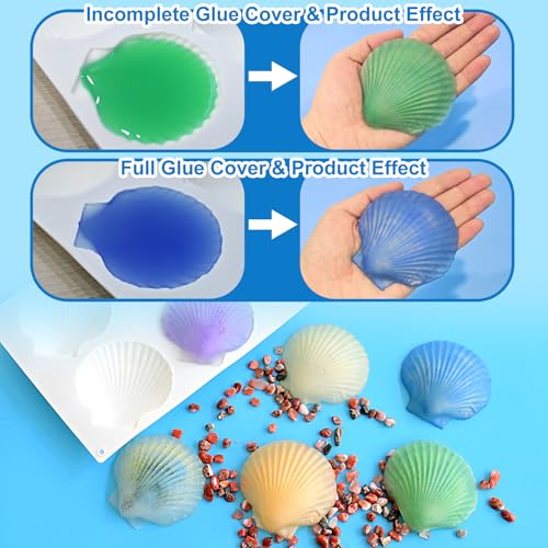 Large Shell Silicone Molds - 6-Cavity Baking & Craft Molds