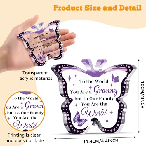 Vadaka Acrylic Granny Desk Sign Butterfly Home Decor Gift for Grandkids