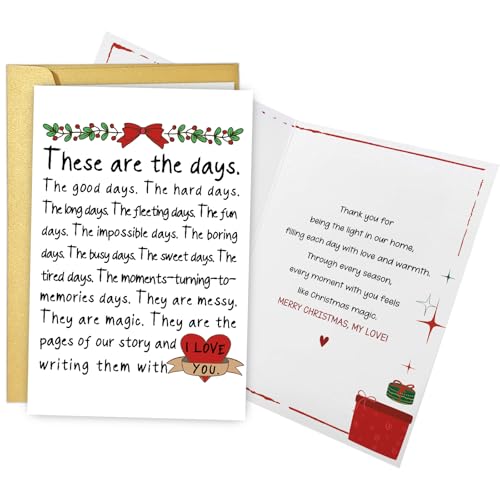 Romantic Christmas Card for Couples - Heartfelt Holiday Greeting