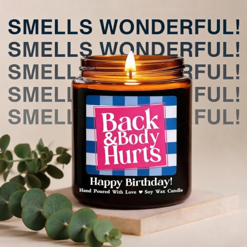 SatisGift Funny Birthday Scented Candle - Lavender & Vanilla, 9 oz Blue