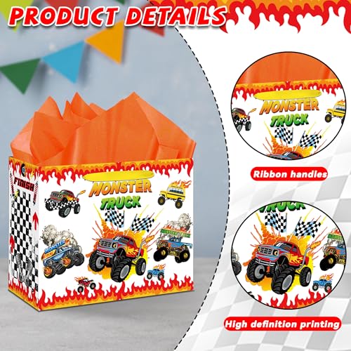 Animsco 13" Monster Truck Gift Bag with Card & Stickers